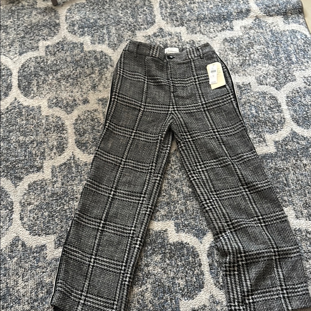 Anthropologie Black and White Plaid Pants